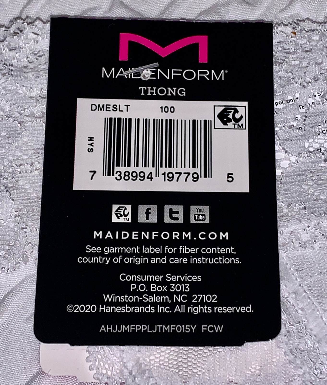 MAIDENFORM Sexy Must Haves Luxurious Lace White Thong Panty Womens Sz XL 8 2XL 9