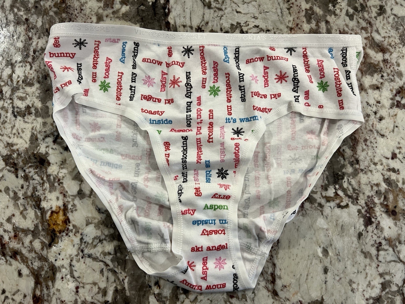 Victoria’s Secret Signature Logo Waistband Christmas Cotton Hiphugger Panty S