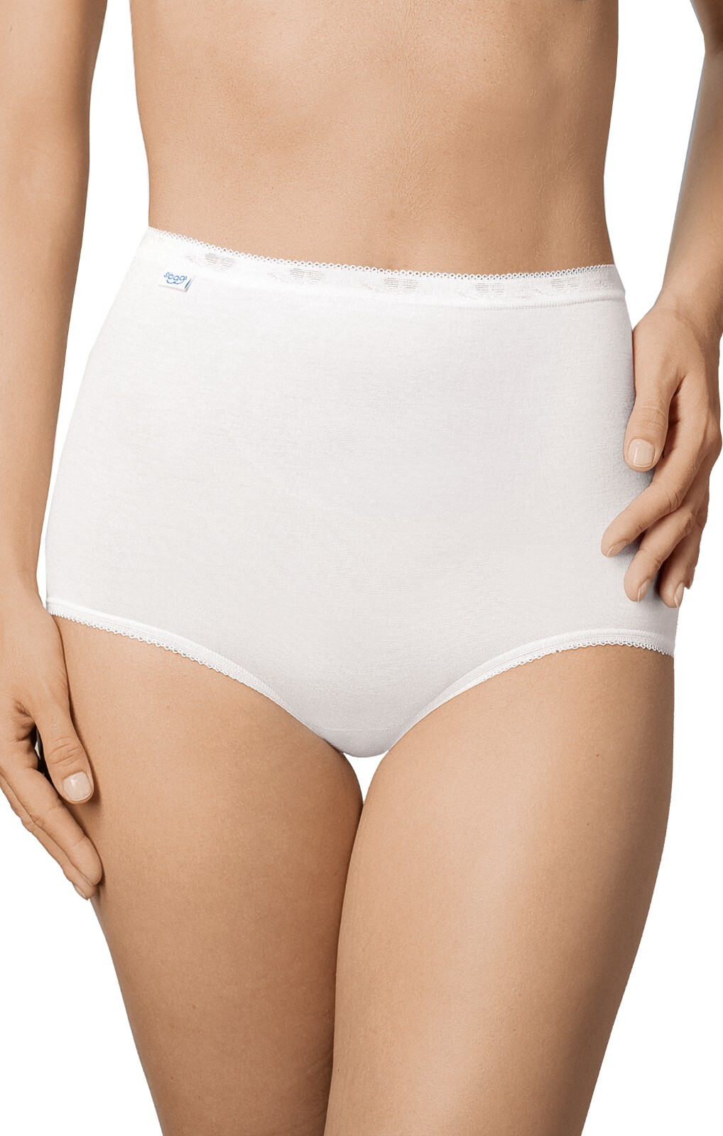 Sloggi Womens Cotton Briefs Maxi Basic+ Soft Gusseted in Various Colours- 4 Pack