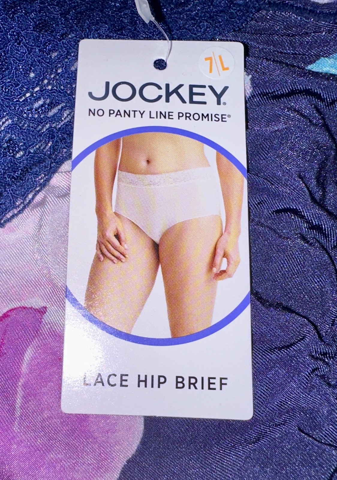JOCKEY No Panty Line Promise Bloom Navy Hip Brief Hipster Panty Womens Sz 3XL 10