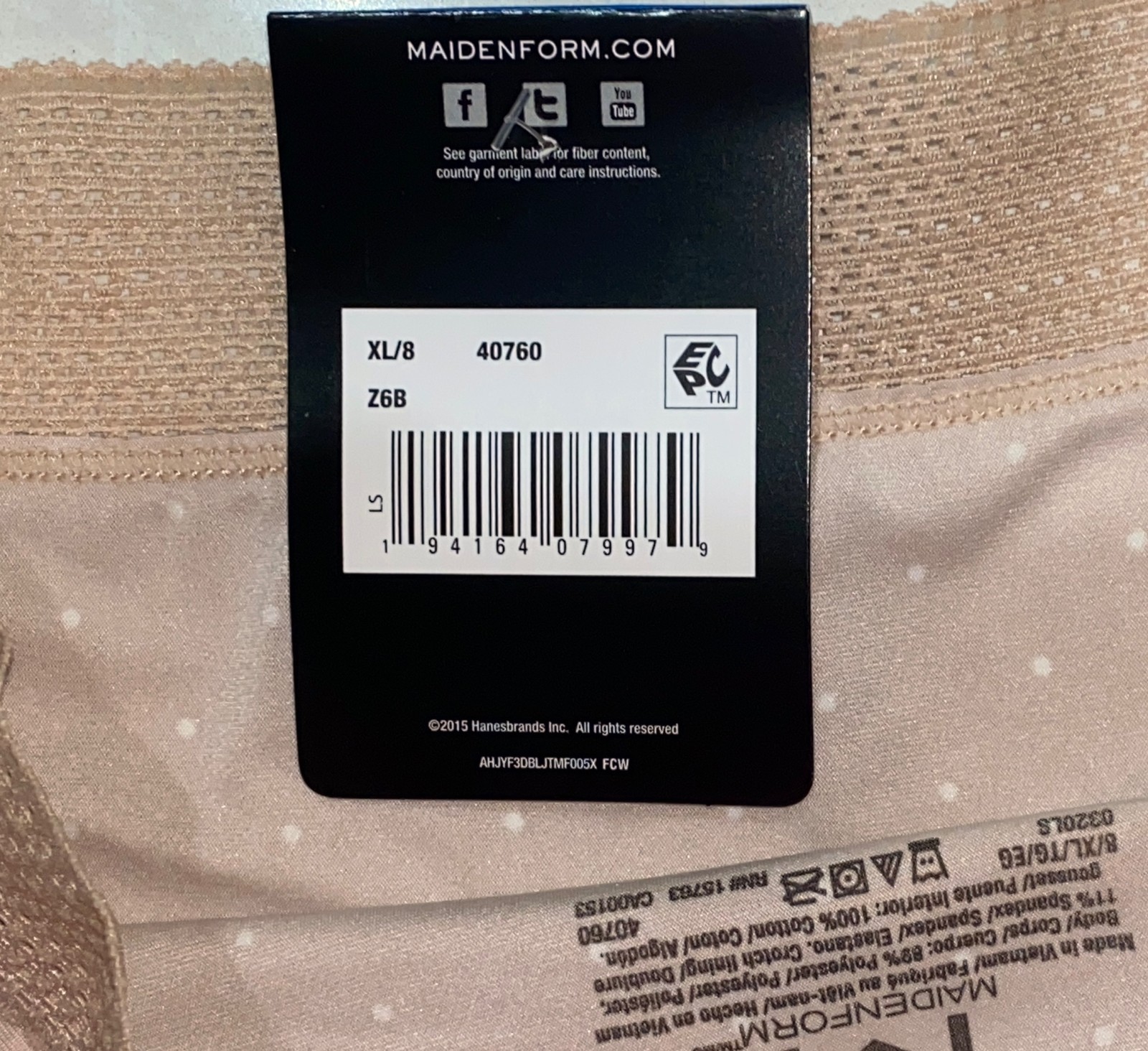 MAIDENFORM One Fab Fit Micro Dot Paris Nude Boyshort Panty Womens S M L XL 2XL