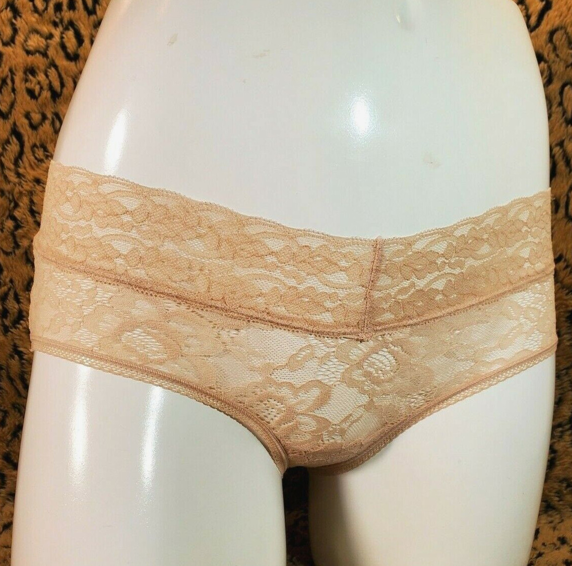 Gilligan O’ Malley Tan Brown Floral Lace Bikini Panty XS Sexy