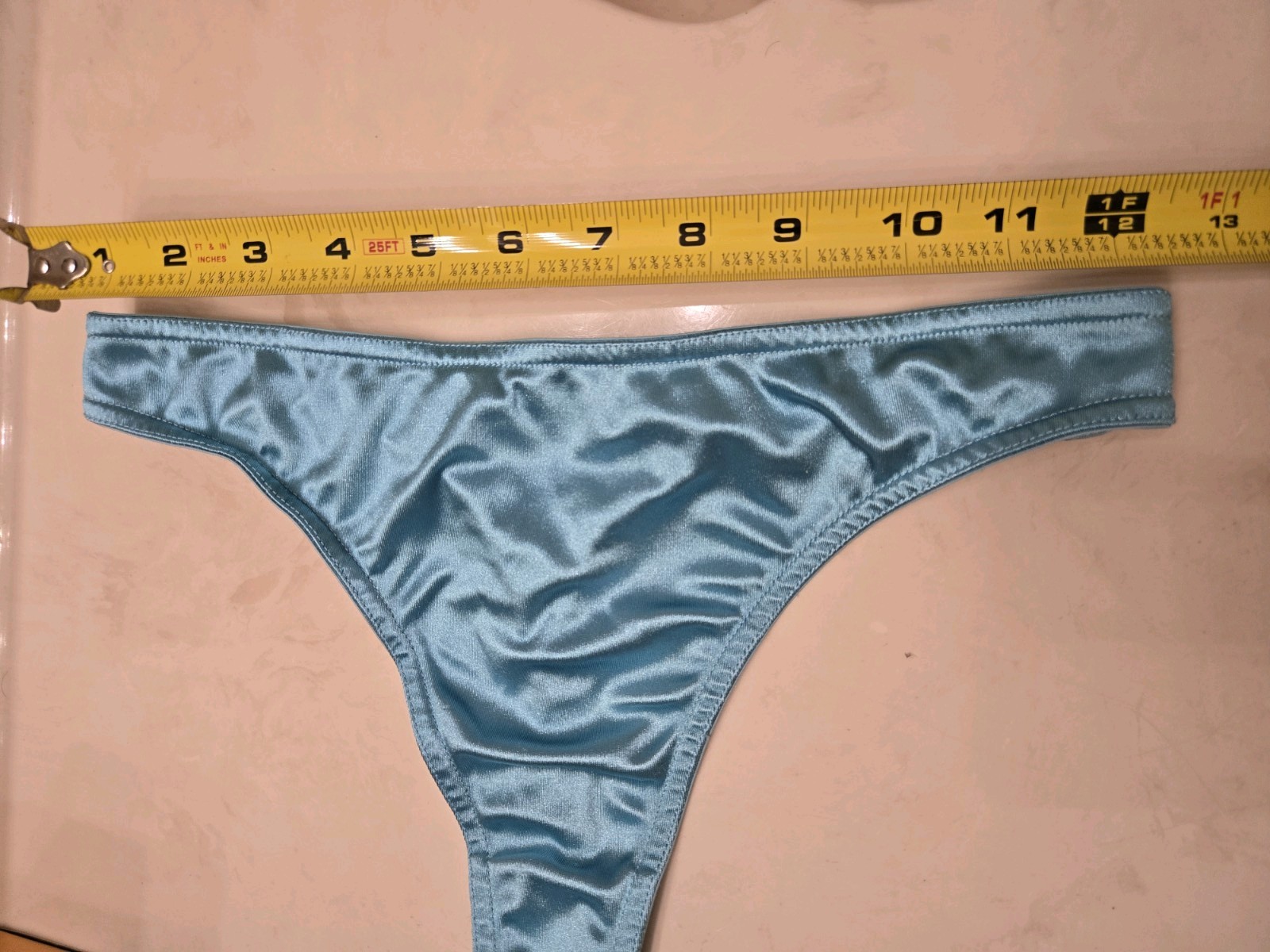 Vintage blue Satin Thong Unbranded Size Medium New Old Stock
