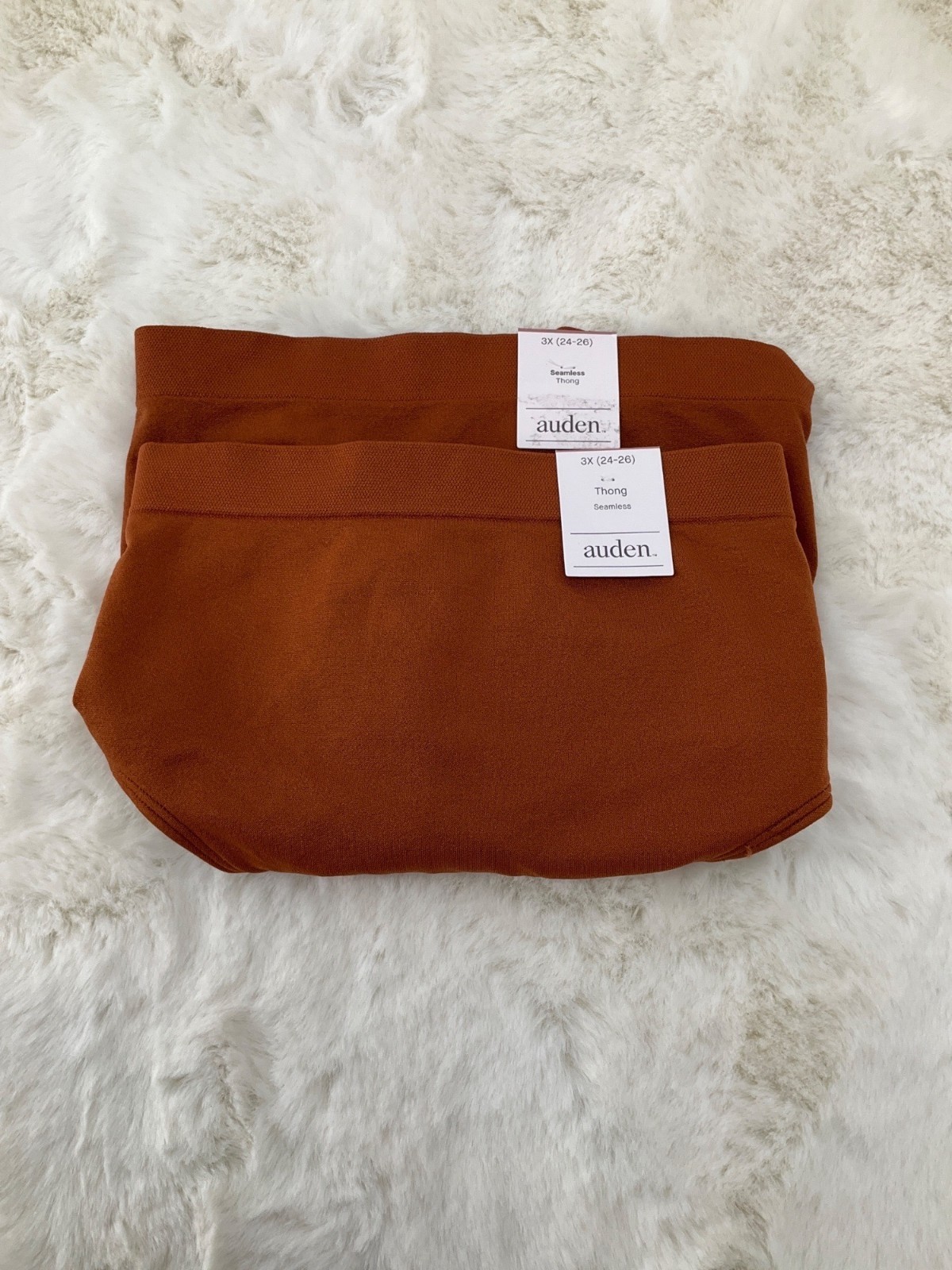 Auden Seamless Thong Womens Plus size 3X (24-26) Rust brown New with tags