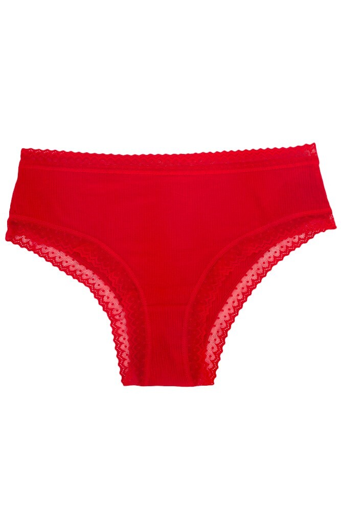 Jennifer 12pcs Assorted Color Mixed Lace Trim Strip Textured Cotton Cheeky Panty