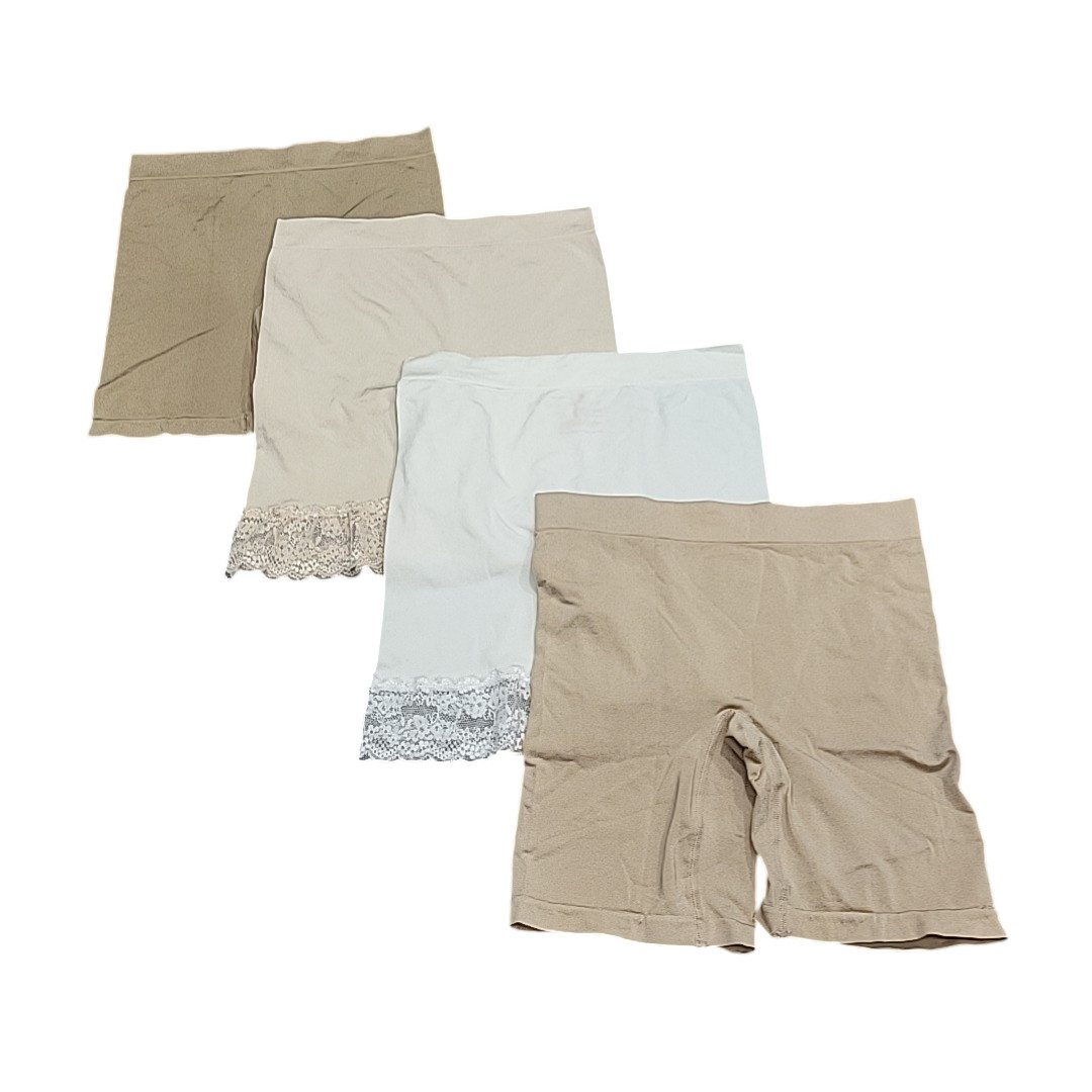 Breezies Women’s Seamless Smoothing Mid Thigh Shorts Panties Set Size Small