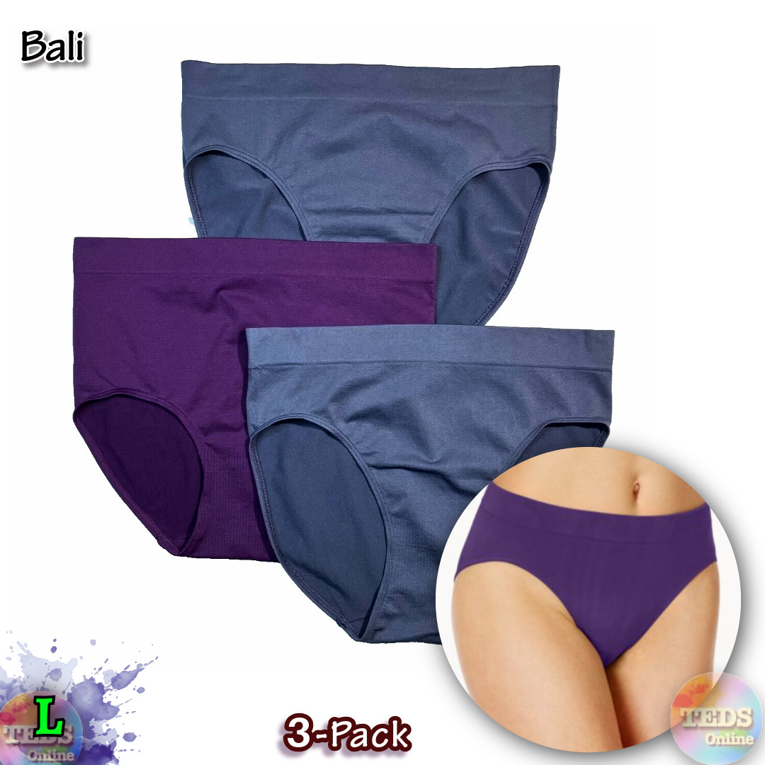 NWOT 3-Pack Bali Women’s L One Smooth U All-Over Smoothing Hi Cut Brief 2362
