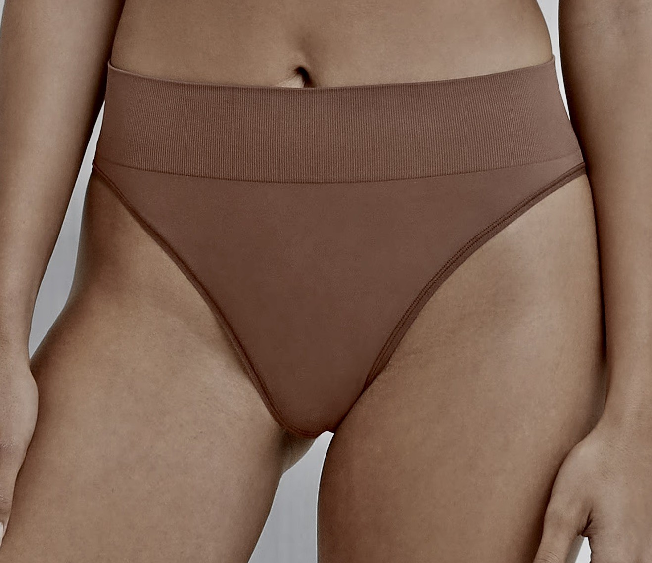 MAIDENFORM M Seamless Bronzed Chestnut High Leg Bikini Panty Womens Sz S 5 M 6