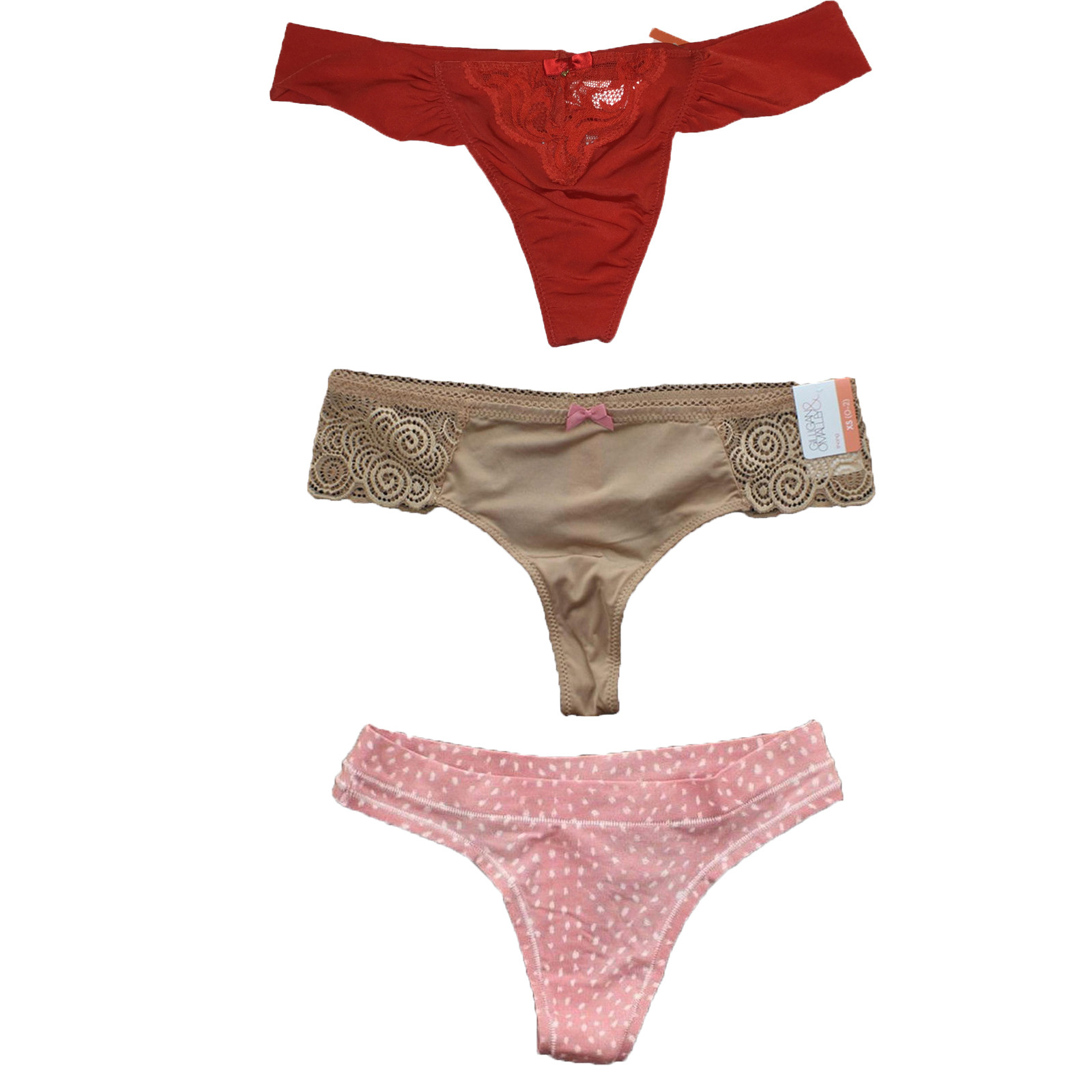 Gilligan & O’Malley Thong Panty Underwear, Women’s Panties, Multi Option Lot