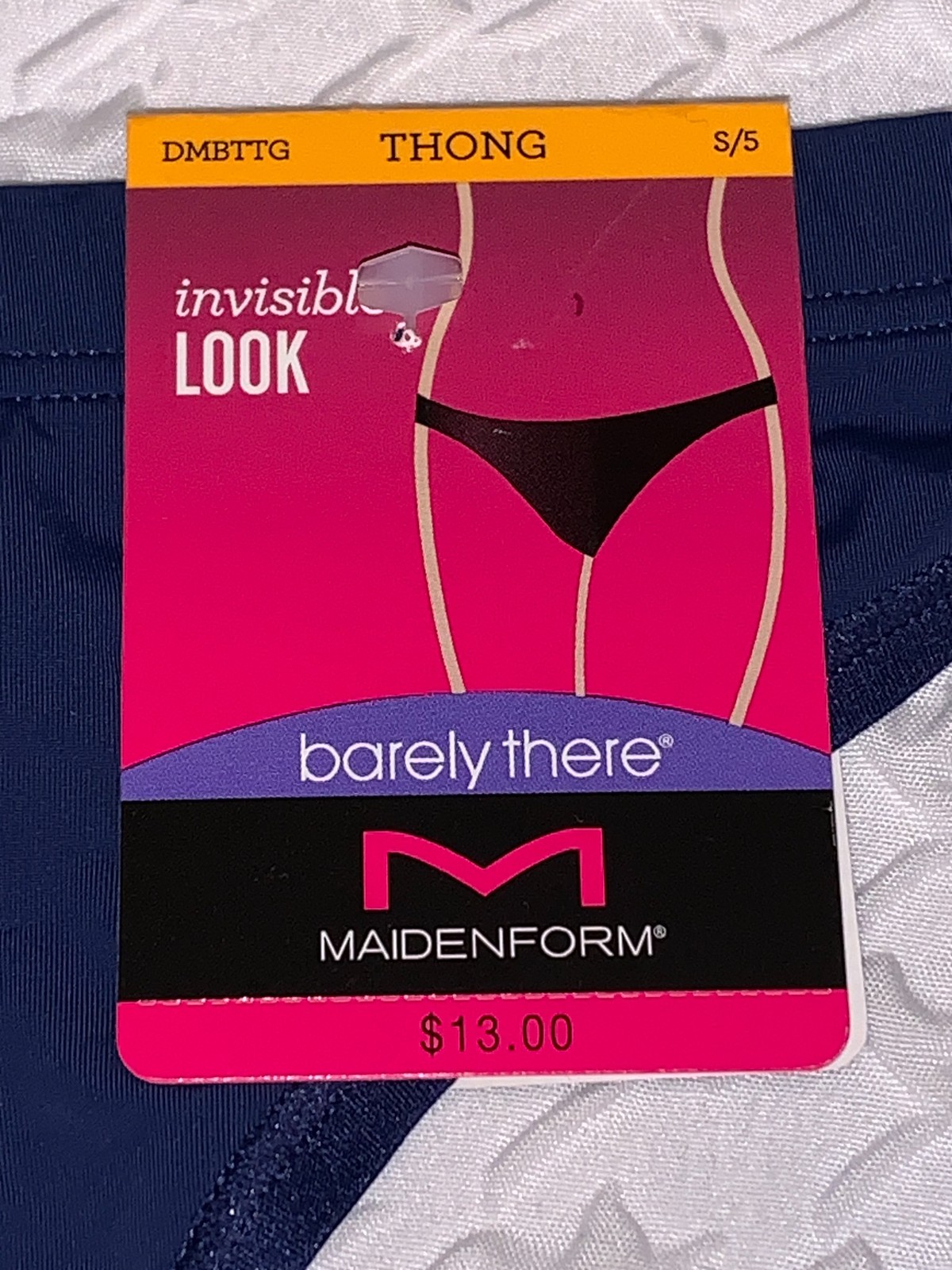 MAIDENFORM Barely There Invisible Navy Eclipse Thong Panty Womens S M L XL 2XL
