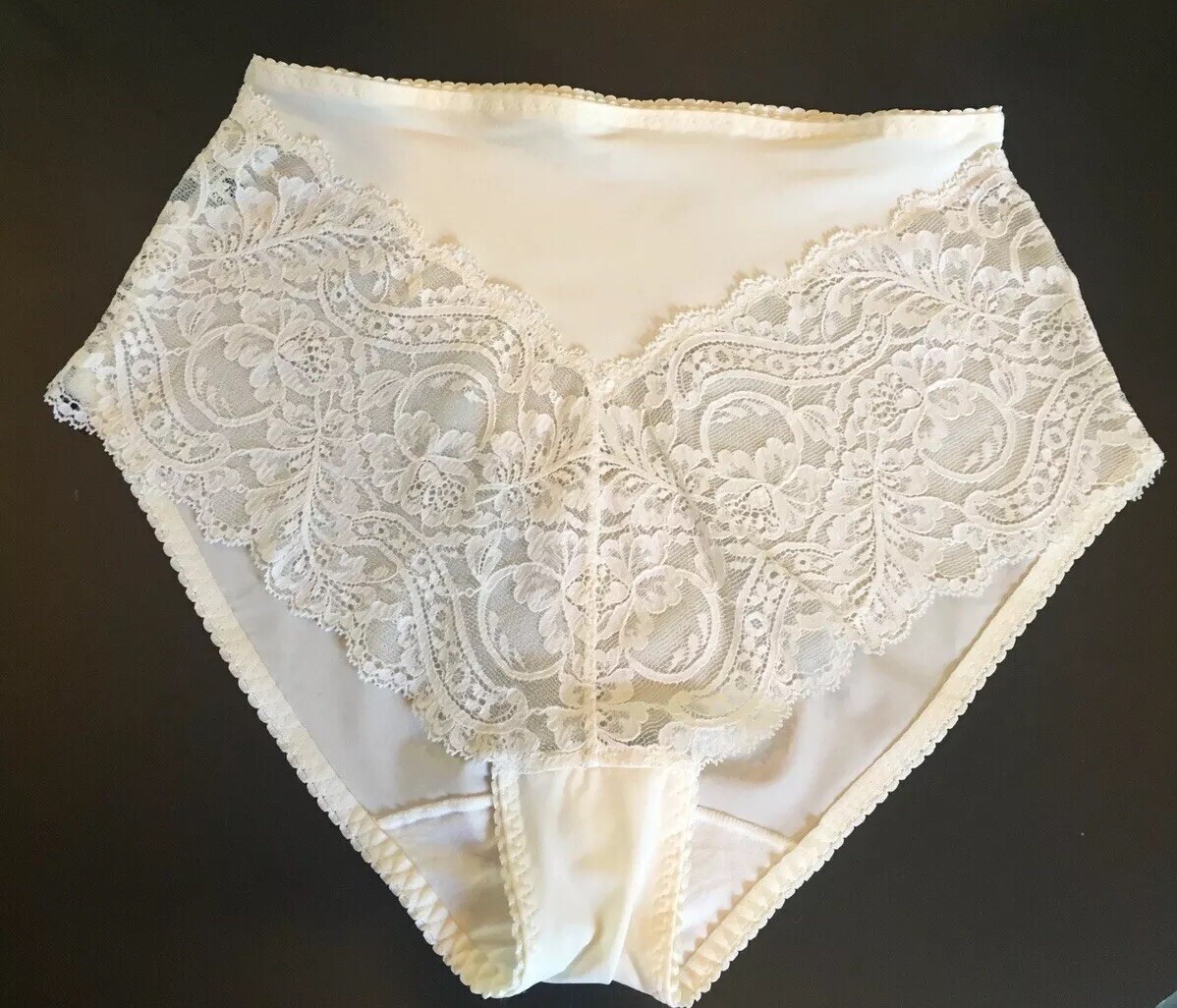 Vtg Rien France Usa M Fr 3 Eur 3 White Lace Panties W Support French Cut Brief