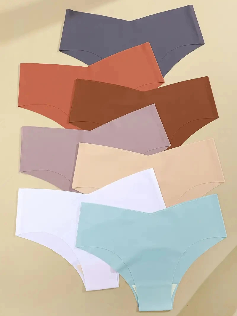 Seamless Panties Low Waist Solid Briefs Smooth Lightweight Comfortable Fit 10PCS
