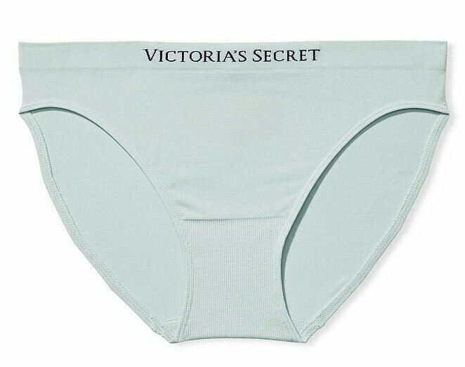 L Soft Dove Grey Gray Foggy Cloud LOGO Seamless Victorias Secret Bikini Pantie
