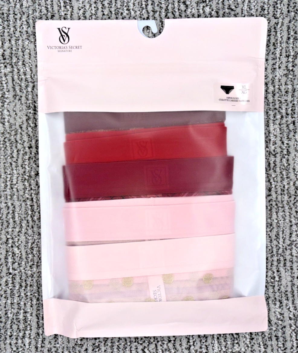 Victoria’s Secret NEW XL Sheer Heritage Hiphugger Panties 5 Pack Multi Shiny