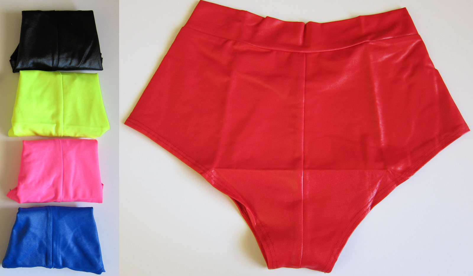 NEW VINTAGE High Cut Wet Silky Shiny Spandex Shorts Panties Lingerie – One Size