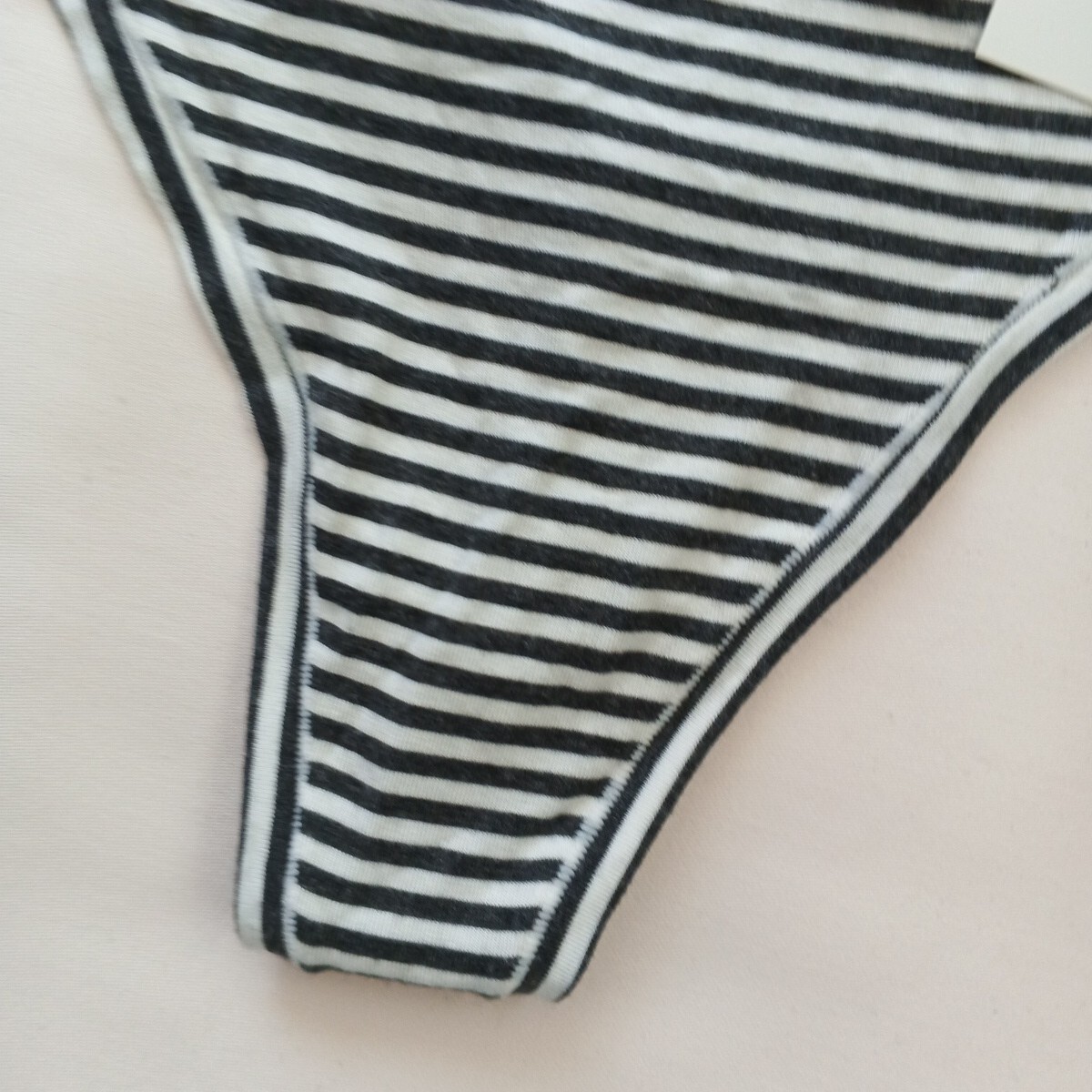 NWT ALFANI Thong Size SMALL Black & White Striped Rayon Blend