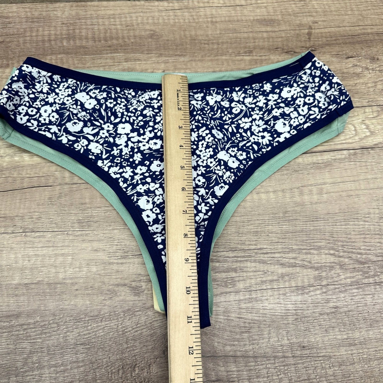 Pact Women’s 4 Pack Organic Cotton Thong Panties Floral Green Yellow Size XL