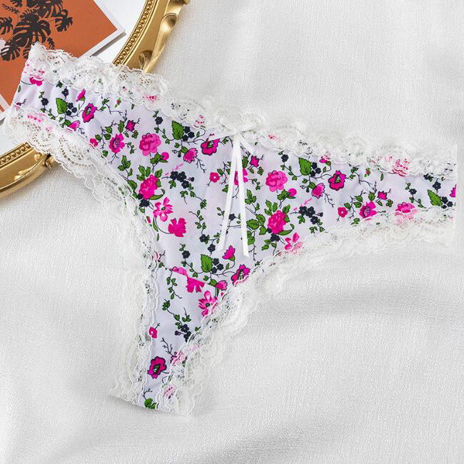 5 Pack Lot Sexy Women Lace Trim Panties Low Waist G String Thong Bikini Lingerie