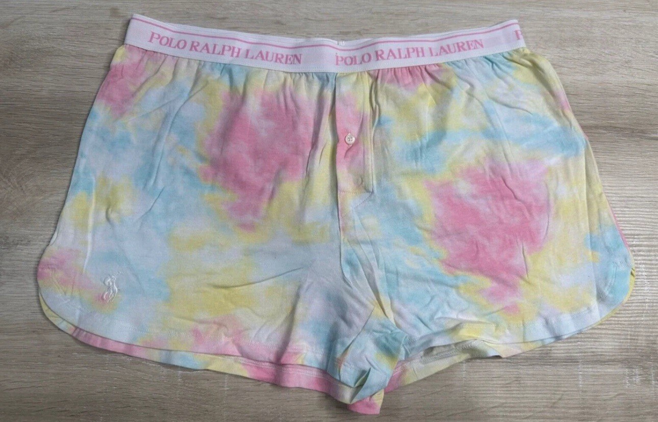 NWOT Polo Ralph Lauren Women’s Tie Dye Boxer Shorts Button Elastic-Waist Size S