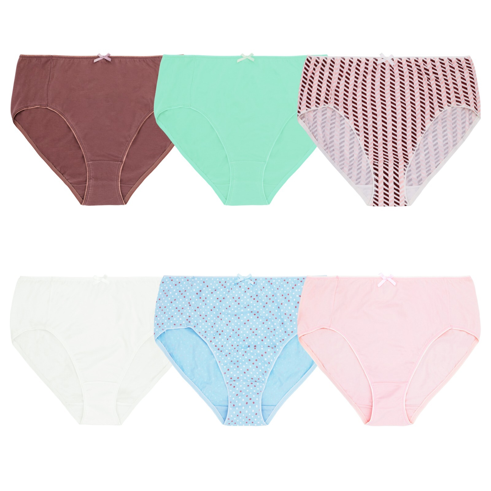 Curve Muse Women’s 100% Cotton Bikini Briefs Panties Underwear 6 Pack