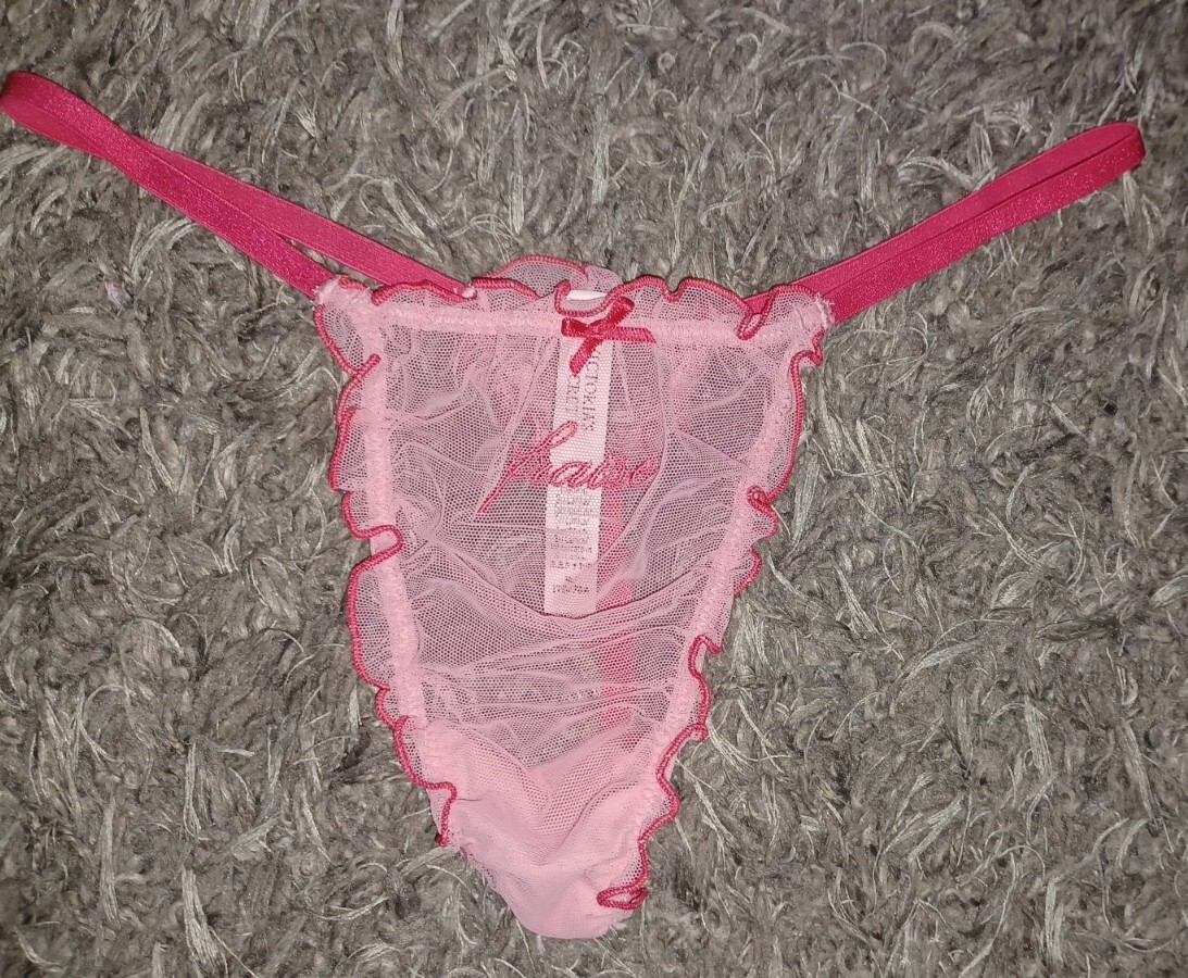 Vs Dream Angel Ruffled Fruity Embroidered V String NEW SIZE Small pink
