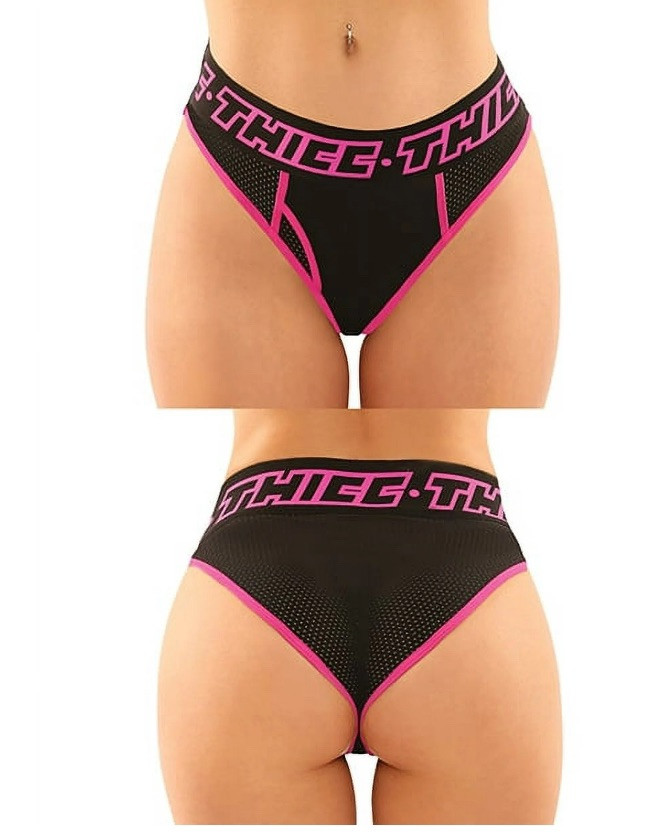 FANTASY LINGERIE-Vibes THICC 2 Pack Mesh Boyfriend Brief & Thong | QUEEN SIZE |