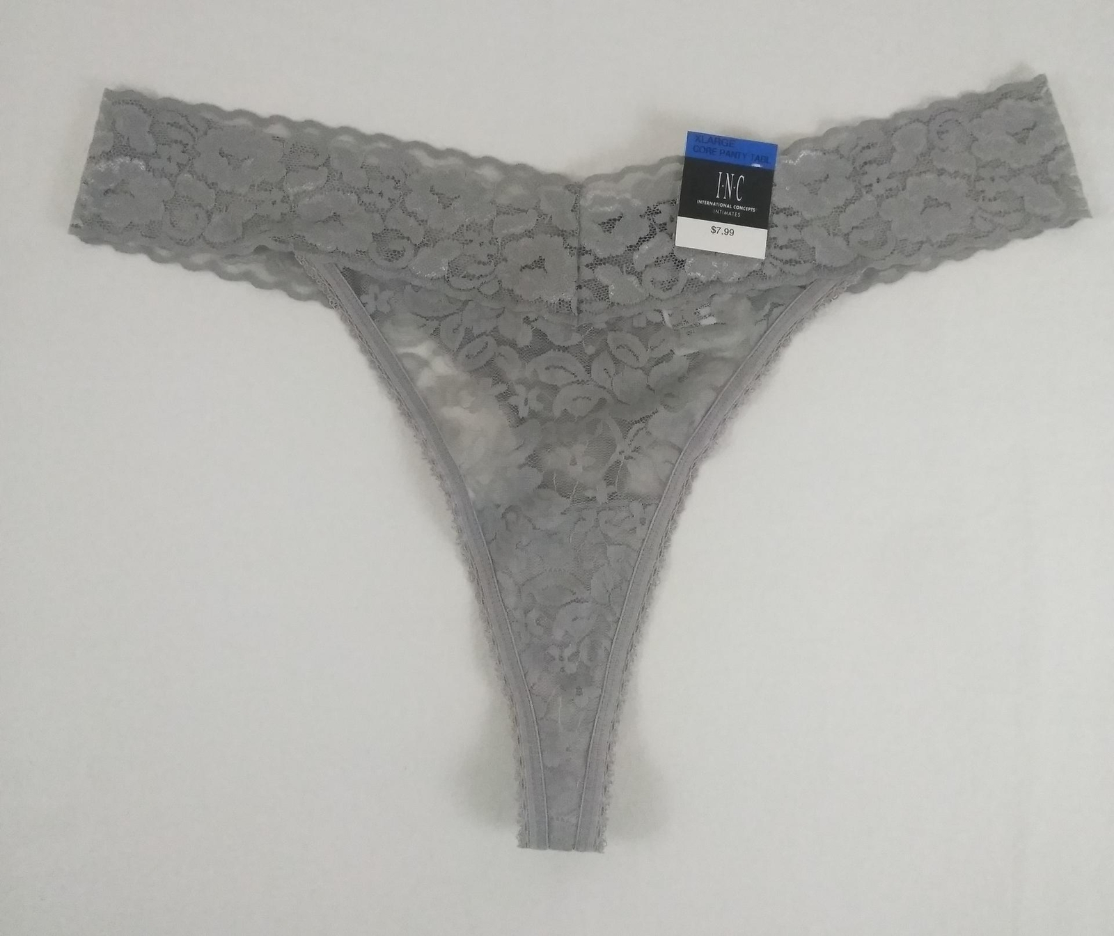 Inc International Concepts Womens Lace Thong XL 4 Pairs Blue Black Beige Gray