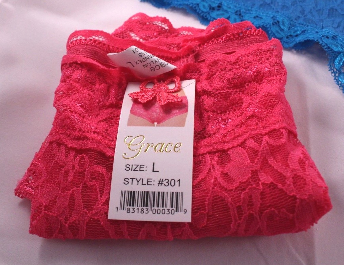 5 Grace Lace Bikini Underwear Assorted Colors Style 301 Size L