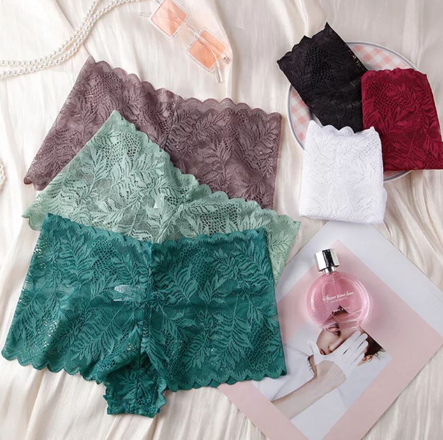 6 Pack Lot Womens Sexy Lace Panties Boyshorts High Waist Lingeries Underwear