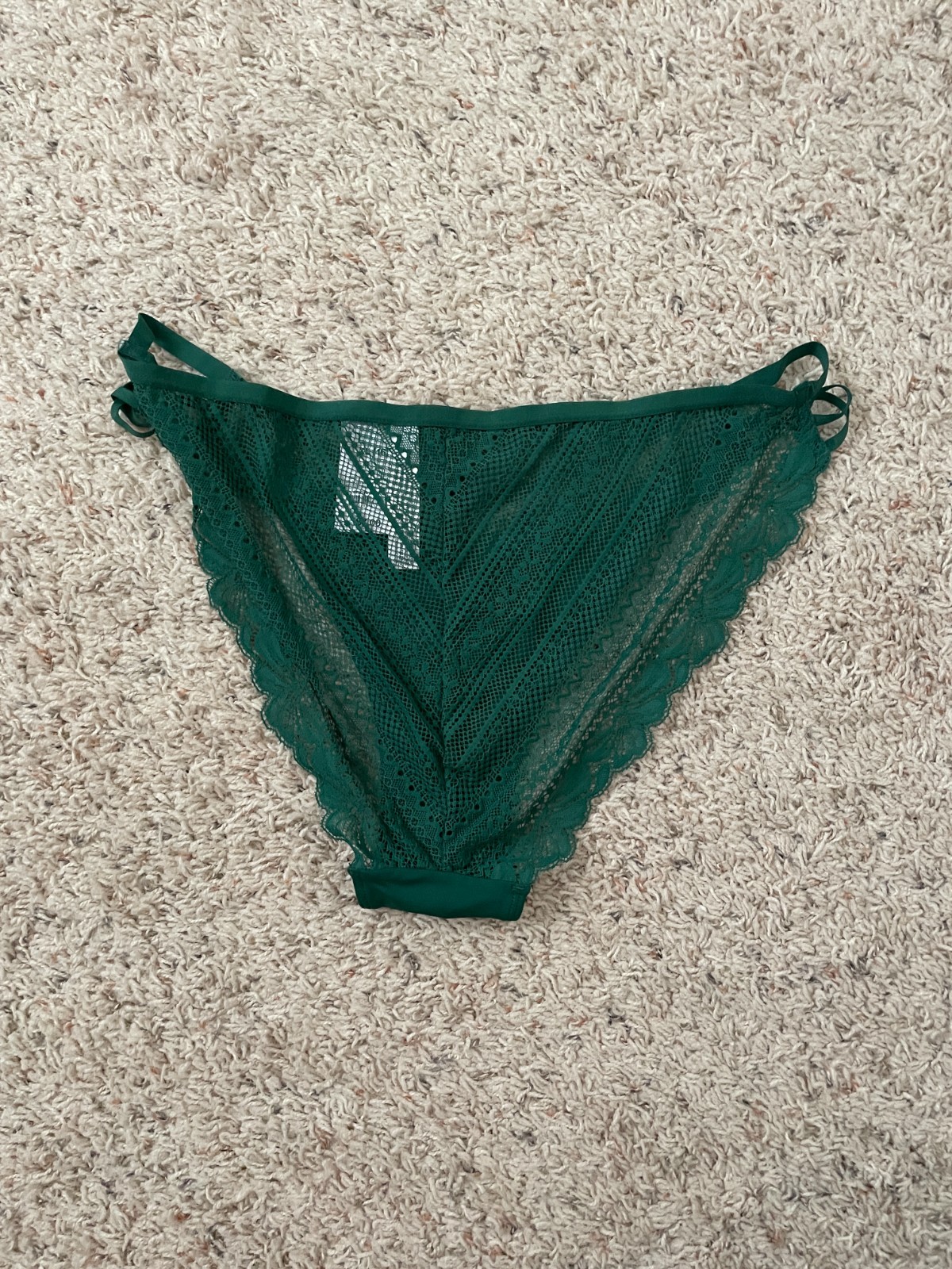 NEW Dark Green Lace Bikini Underwear Auden XL Emerald Strappy