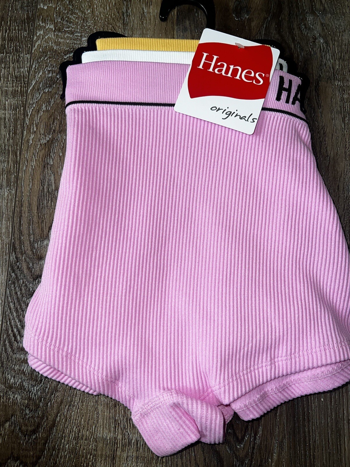 Hanes ~ Womens Boyshort Underwear Panties 3-Pair Nylon Blend Ribbed (A) ~ XL