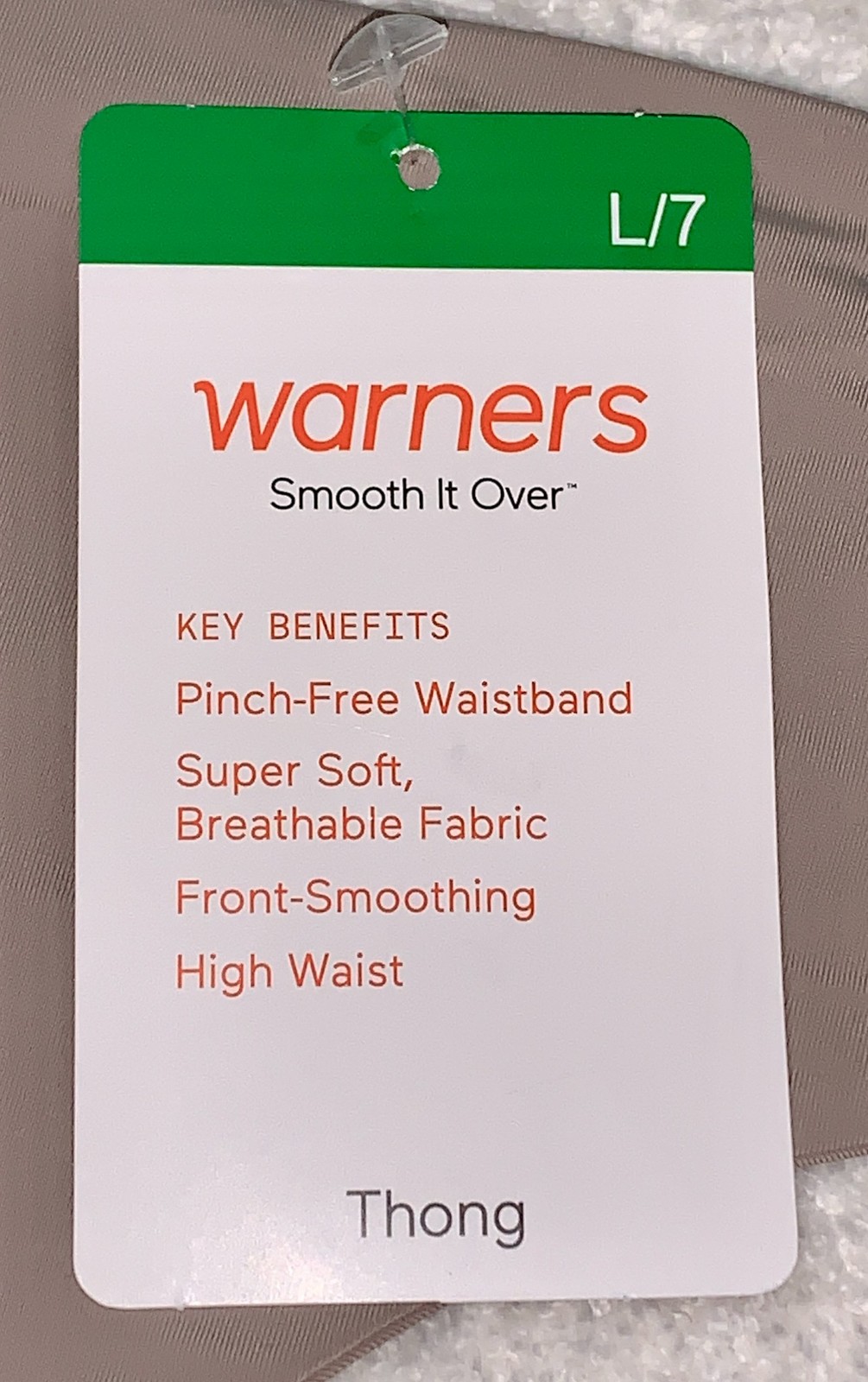 WARNERS Smooth It Over Mink High Waist Thong Panty Womens Sz S M L XL 2XL