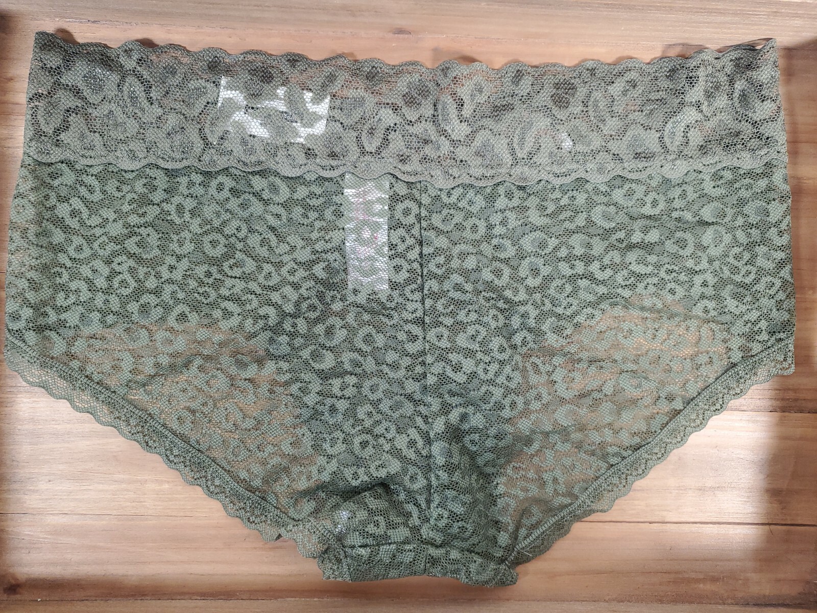 Lace BOYSHORT Sexy Panties S M & L Underwear OLIVE GREEN No Boundaries