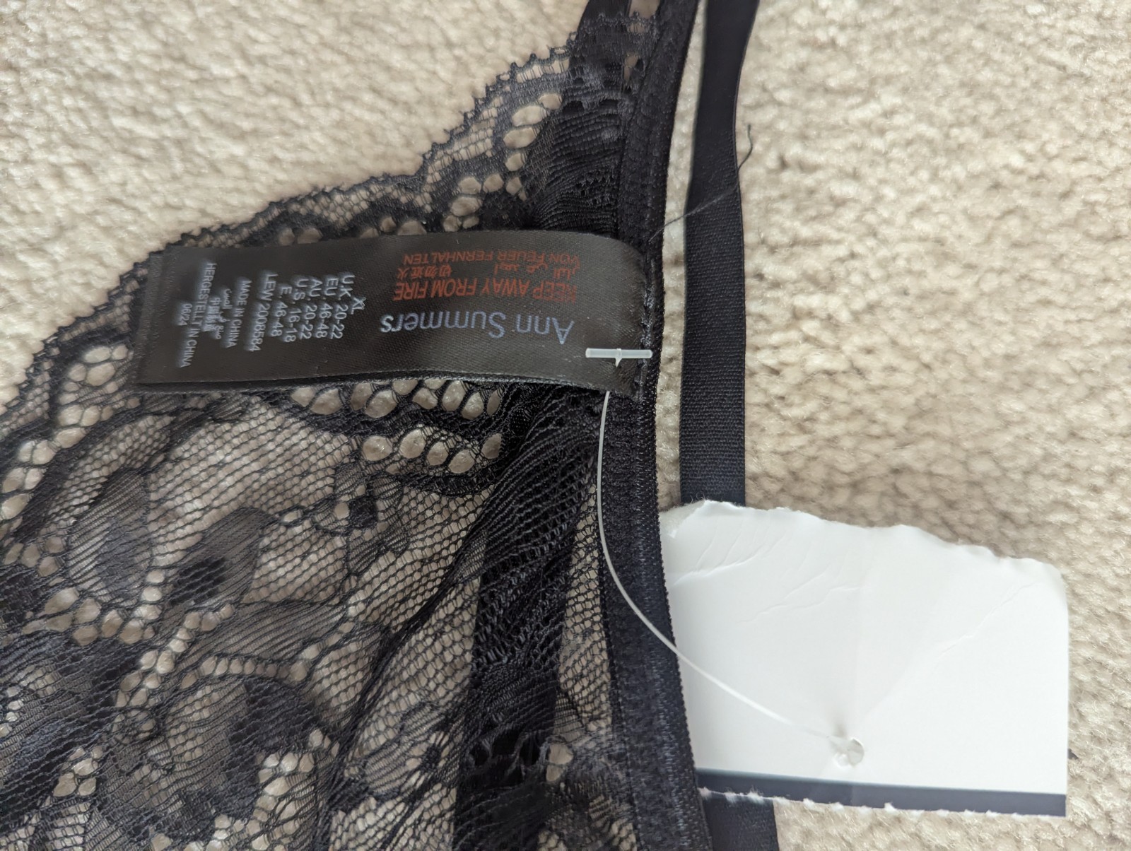 ANN SUMMERS BLACK G STRING CROTCHLESS SIZE UK 20-22 NEW RRP £12 BARGAIN
