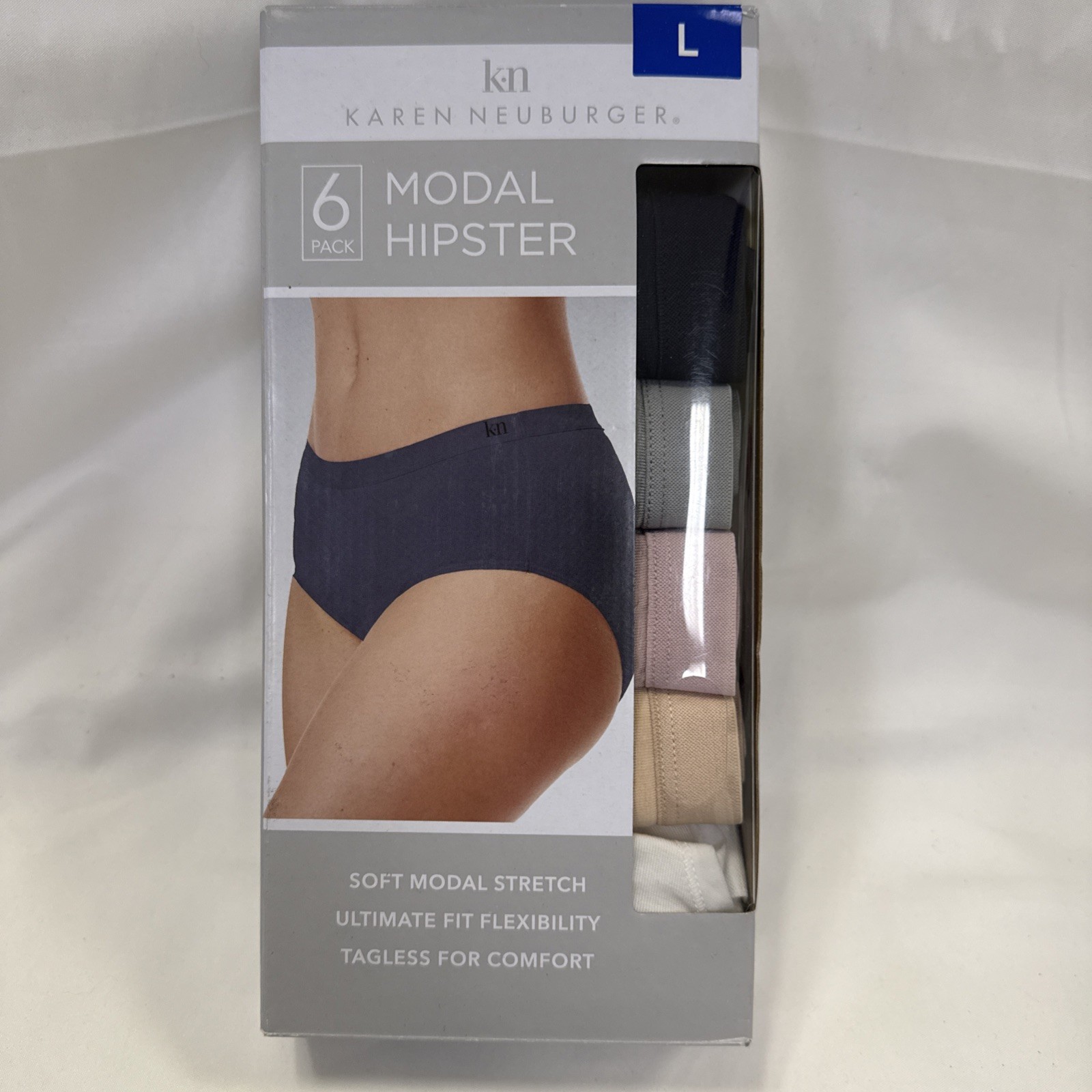 Karen Neuburger Women’s Soft Modal Hipster 6-Pack, Multicolor Size Large New