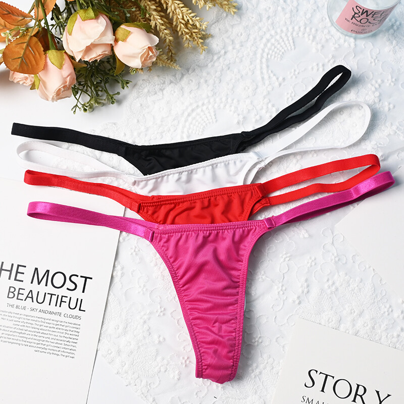 4 Pack Lot Sexy Womens Low Rise Panties Thongs G string Briefs Bikinis Underwear