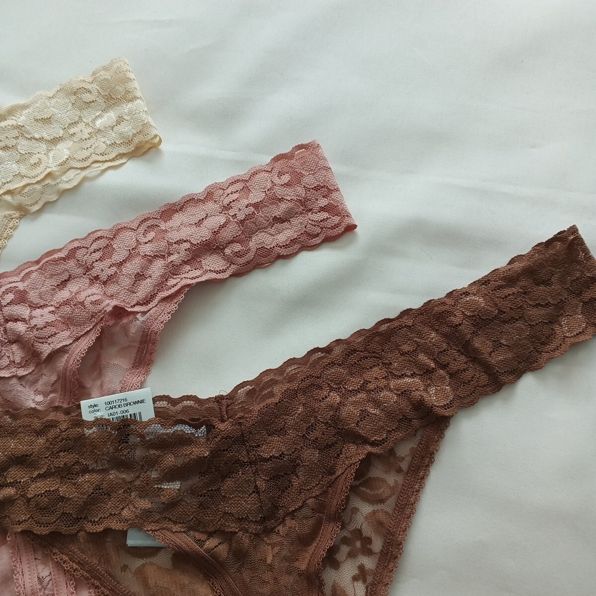 3 Pack INC Women Sexy Lace Thong Size 2XL Multicolor Spandex Nylon