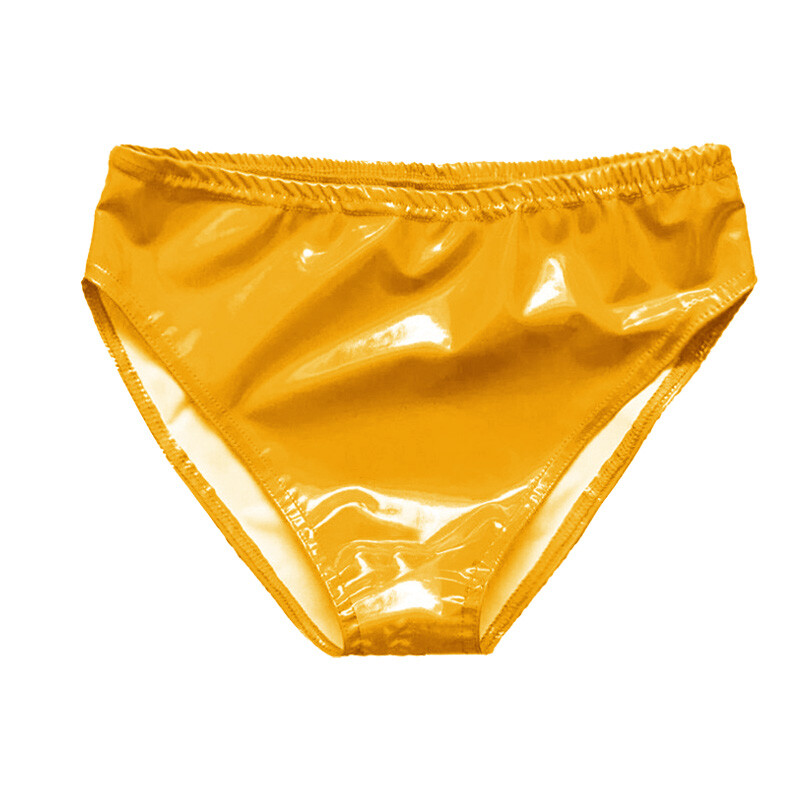 Womens PVC Leather High Waisted Booty Short Brief Latex Liquid Nightclub Panty