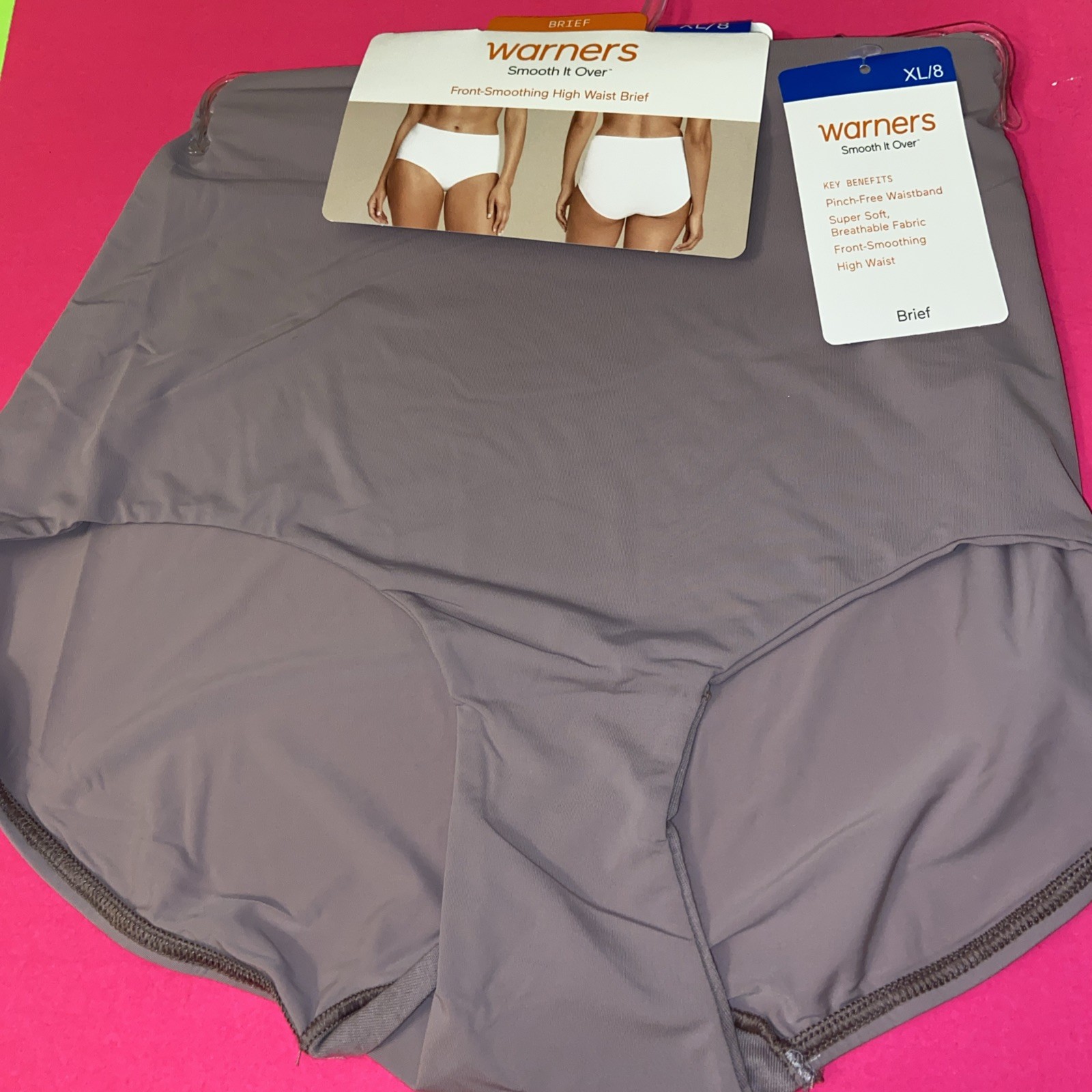WARNERS VERY PALE PURPLE SMOOTH IT OVER BRIEF PANTIES / X-LARGE/ 8