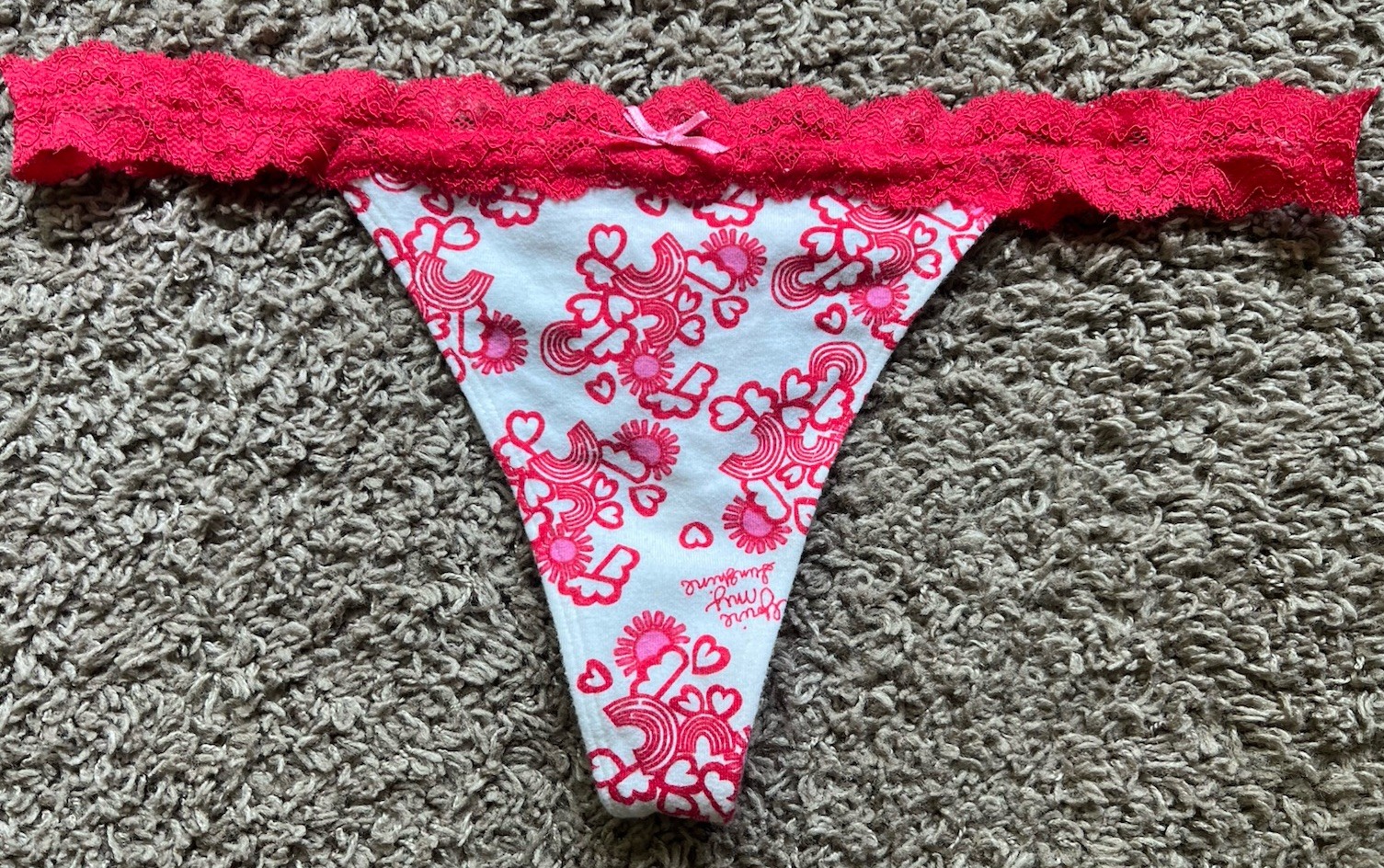 NWOT Victoria’s Secret PINK Vintage Cotton Thong Panty Large