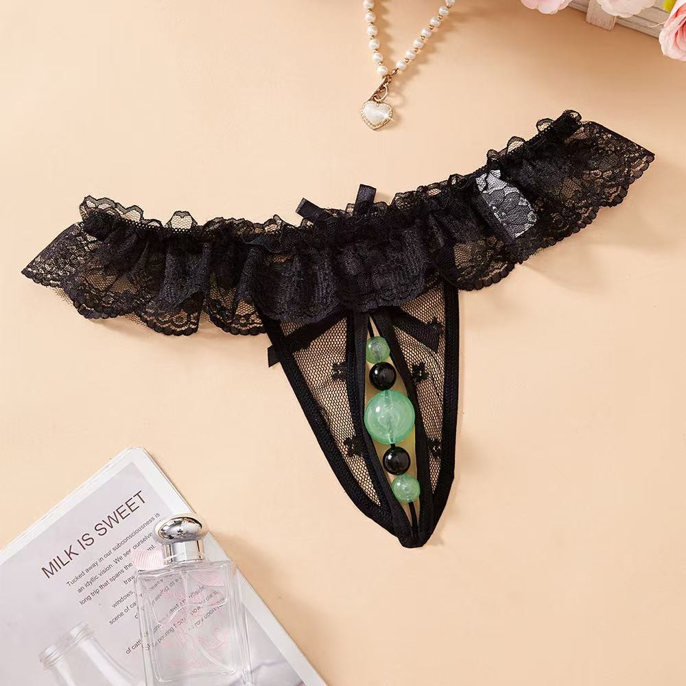 Sexy Underwear, Oversized Luminous Bead Thong, Sexy and Transparent
