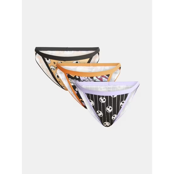 Disney Nightmare Before Christmas Women’s 3-Pack Halloween Bikini Panties, SZ S