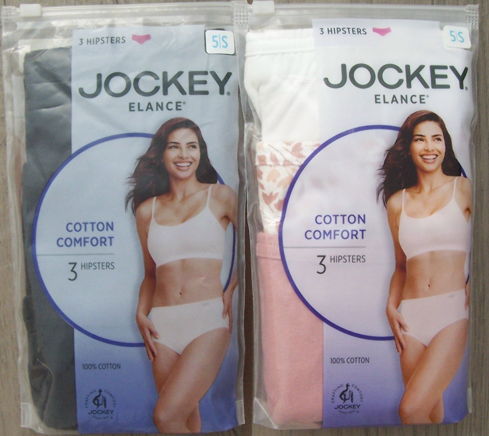 3 JOCKEY Elance 100% Combed Cotton Hipster Hipsters Panties Size 5 NIP