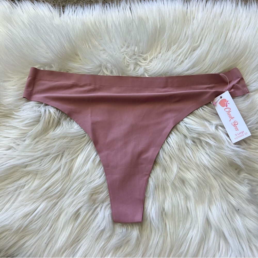 Cheek Boss Dusty Pink Mauve Seamless Thong Panties