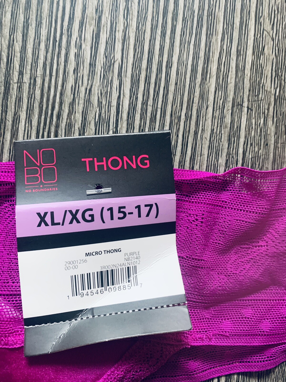 Womens No boundaries purple floral micro thin Thong XL/XG (15-17) NWT