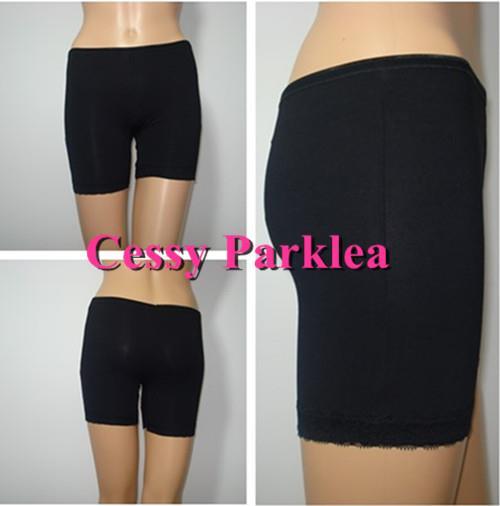 Black Cotton Mid Thigh High Waist Brief Shaper Boyleg Safety Under-pants AU 8-12