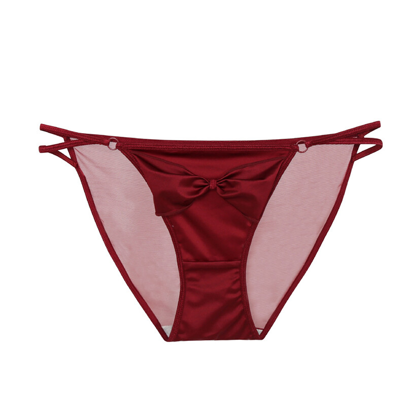 6 Pack Lot Sexy Womens Satin Panties Briefs Bow Sheer Ladies Bikinis Lingeries