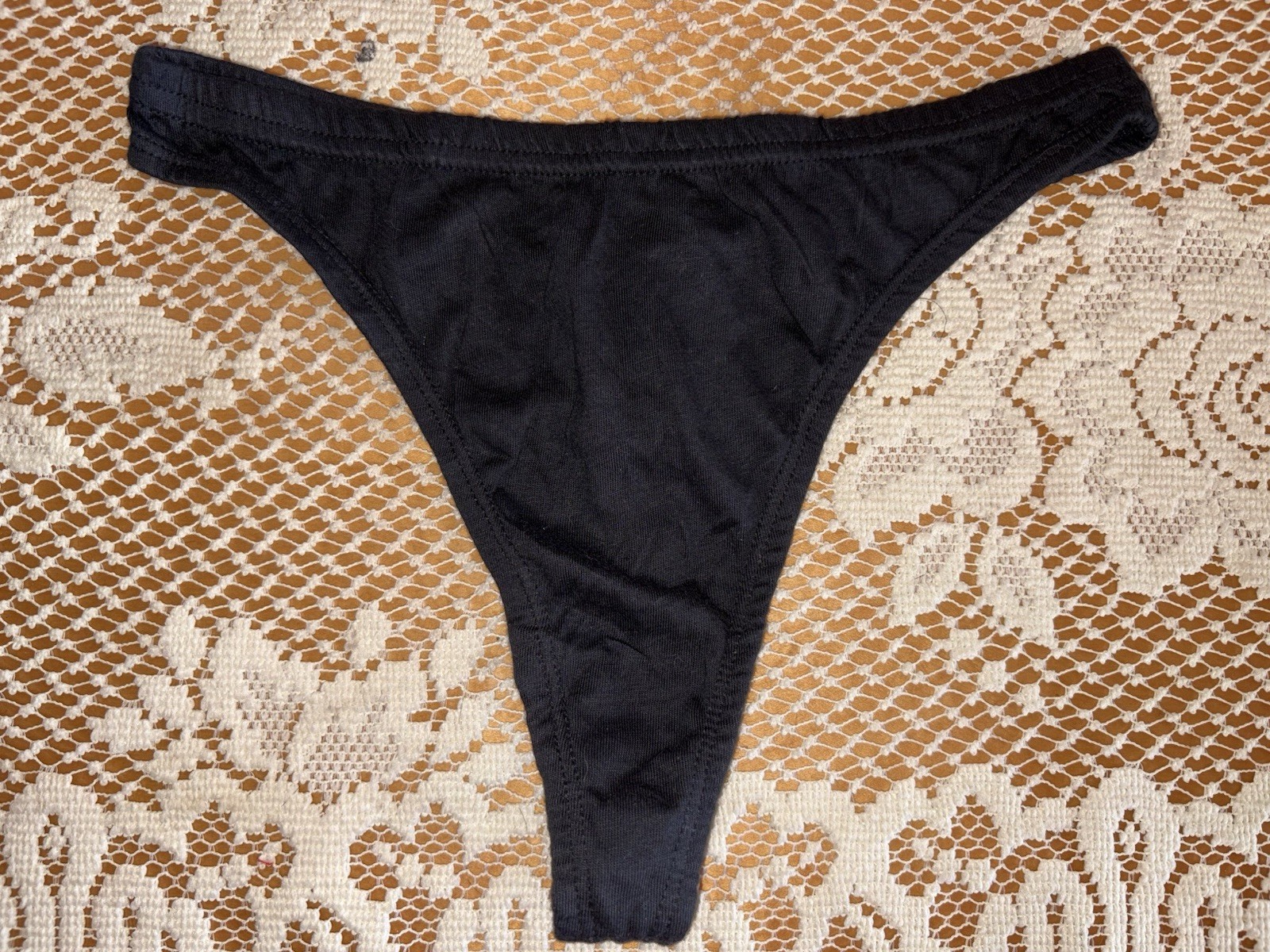 Candie’s Y2K Vintage 5 S Cotton Thong String Brief Bikini Black Panty Underwear