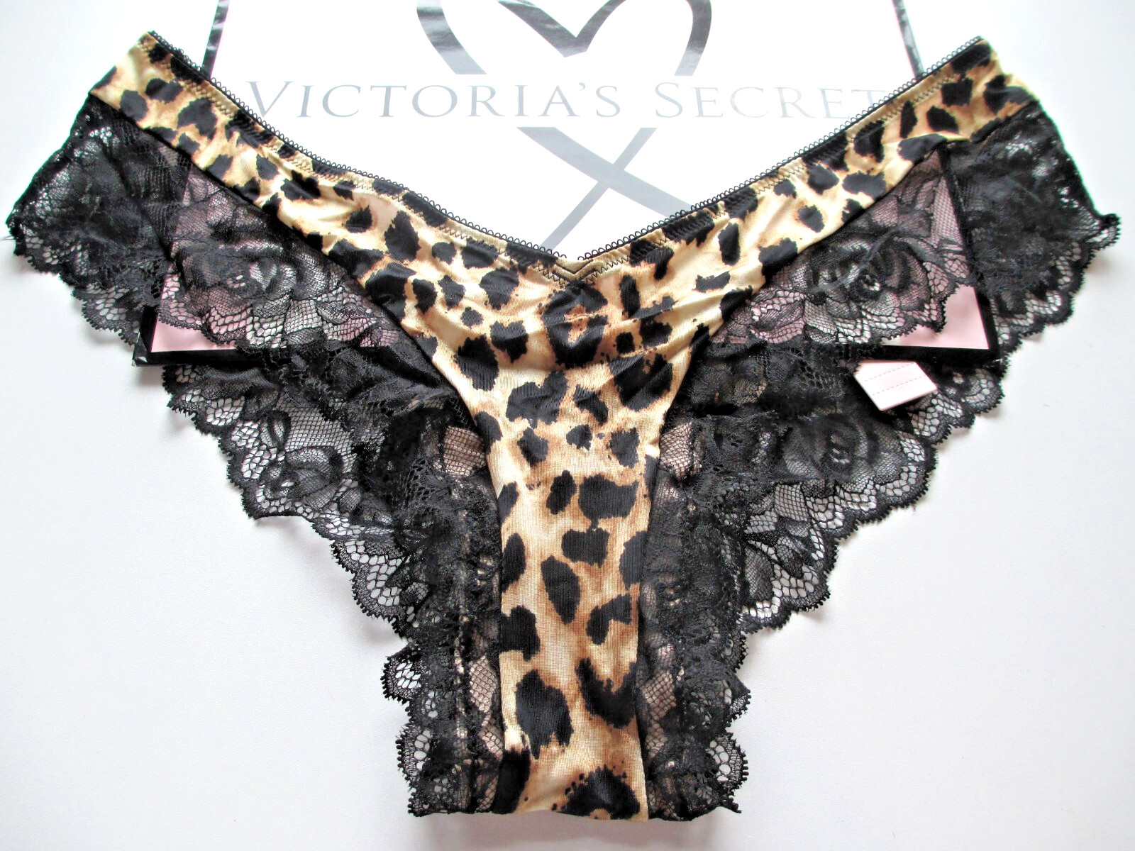 VICTORIA’S SECRET VERY SEXY High Leg Cheeky Panty VS Leopard S M L XL Lace Trim