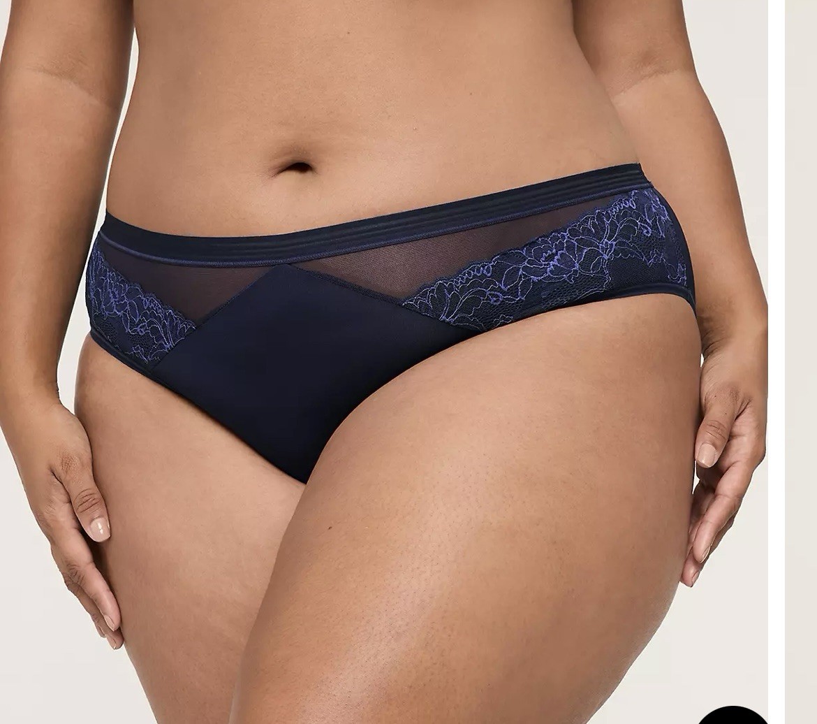Lane Bryant Cacique Modern Romance No Show Hipster Panty Maritime Blue 14/16